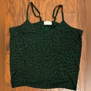 Allison Izu Dark Green Leopard Camisole